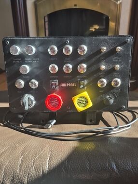 SIM-PANEL Classic Heavy Truck Simulator Button Red & Yellow Knobs & Ignition Key